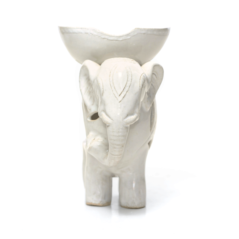 Elephant Oil Burner | White Velvet – Khmer Ceramics and Fine Arts Centre