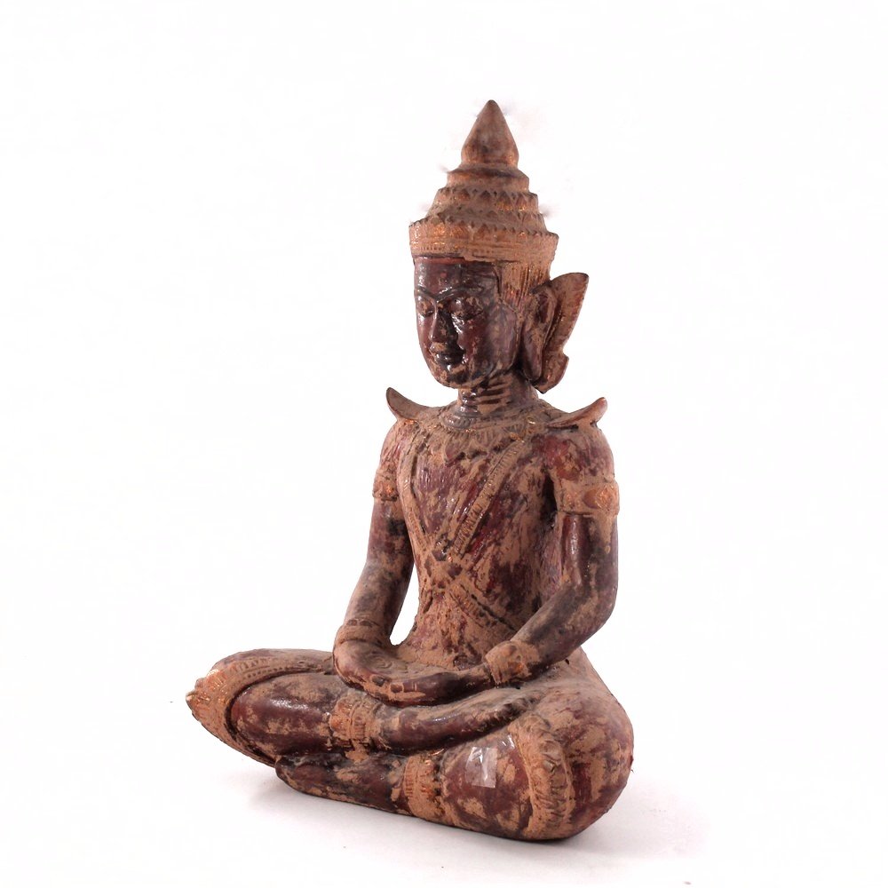 Seated Buddha in Old Wood H 49 cm. No:008 – Khmer Ceramics and Fine ...