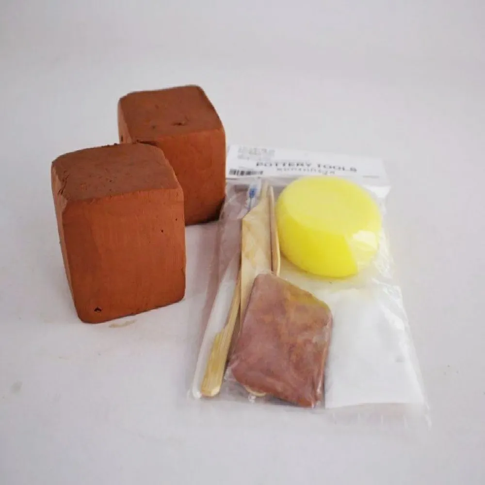 Potter's clay - 1Kg & Pottery Tools - 1 set