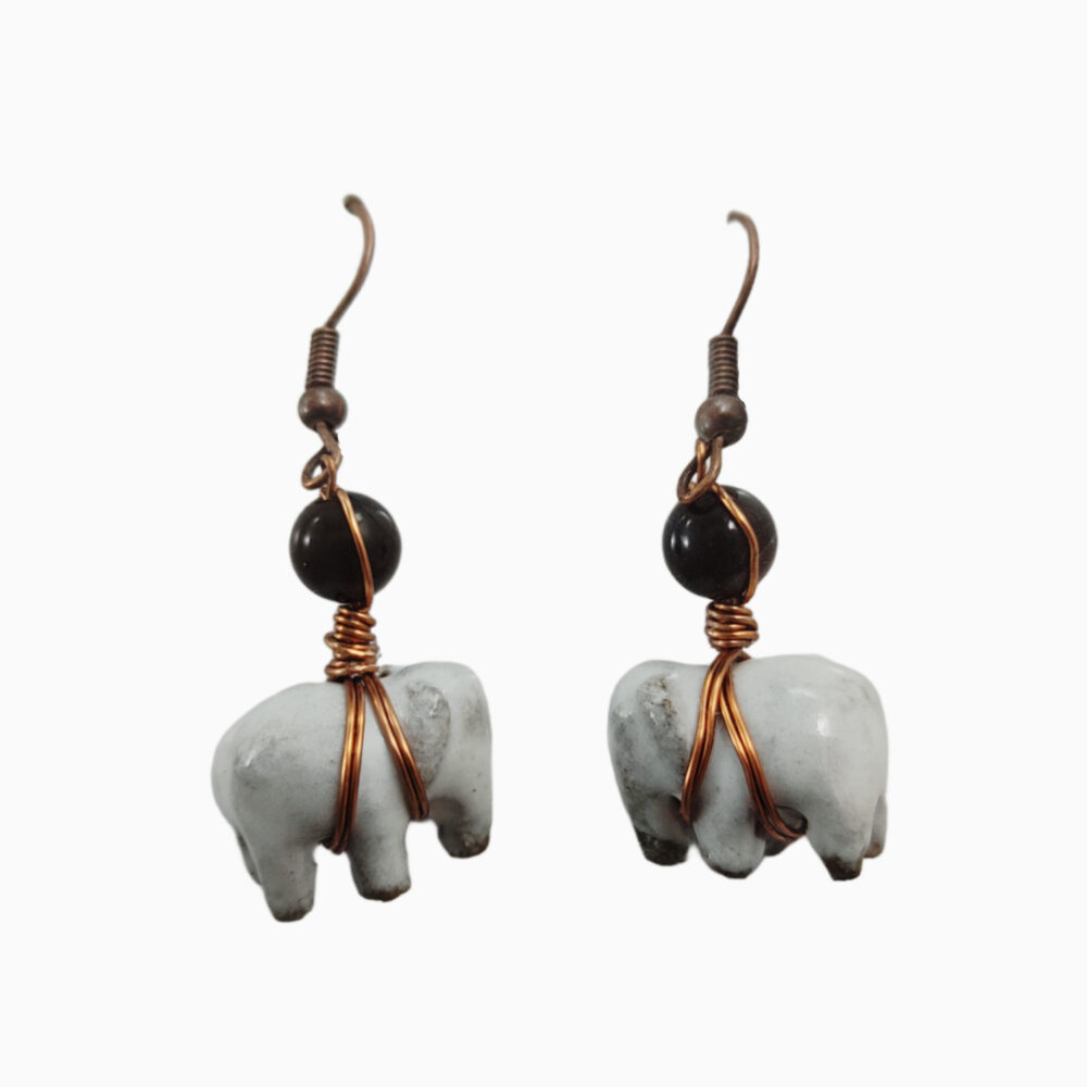 530300226 White elephant calf earring