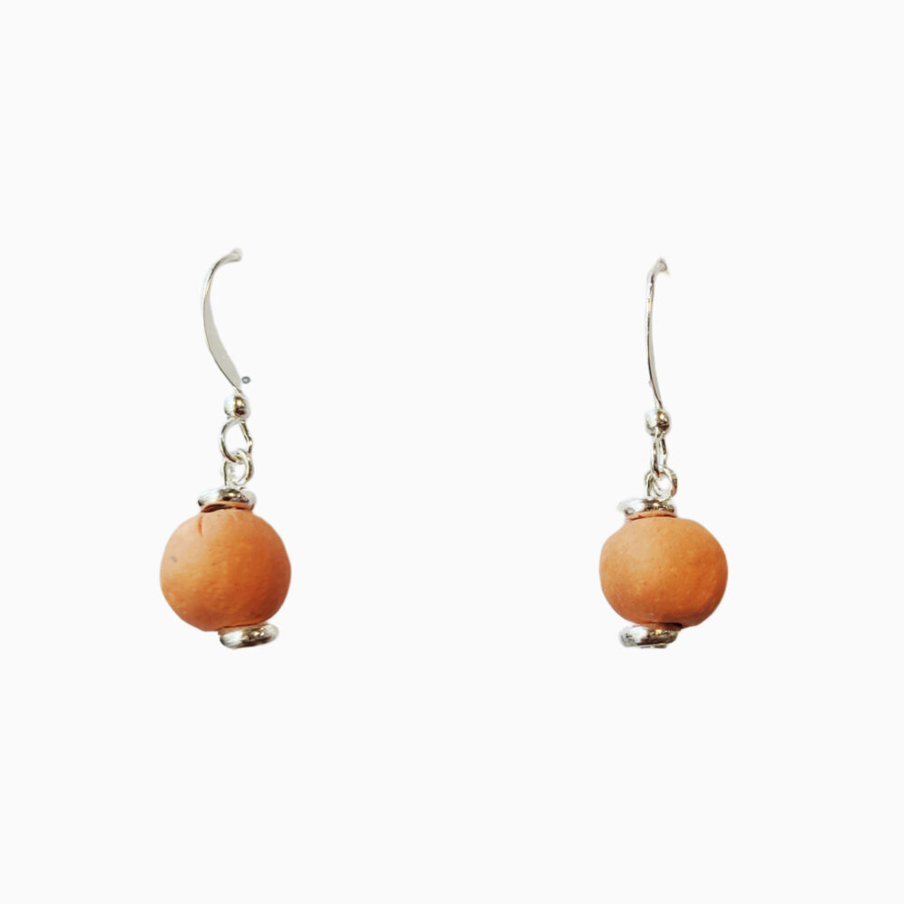 530300600 Earring with Orange Ceramic Beads