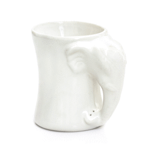 Elephant mug white velvet