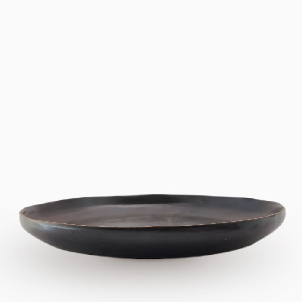 270203222E Organic Deep Plate 32cm Black Shady