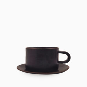 689041122E Large mug with saucer Black Shady